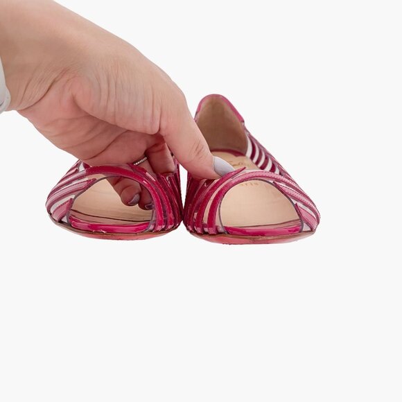 Christian Louboutin Fuchsia Striped Flats - Picture 6 of 14